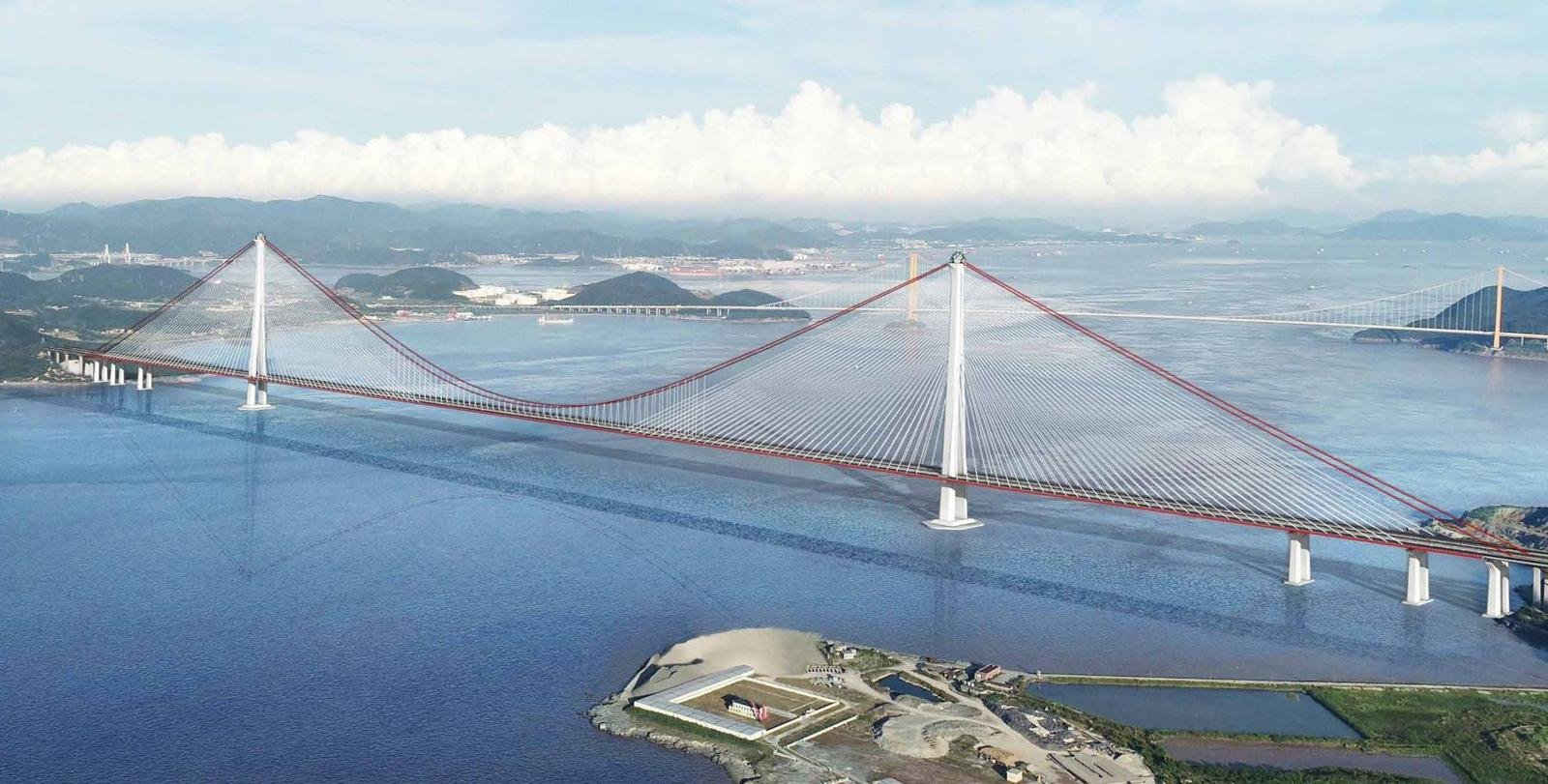 Puente Xihoumen sobre el mar